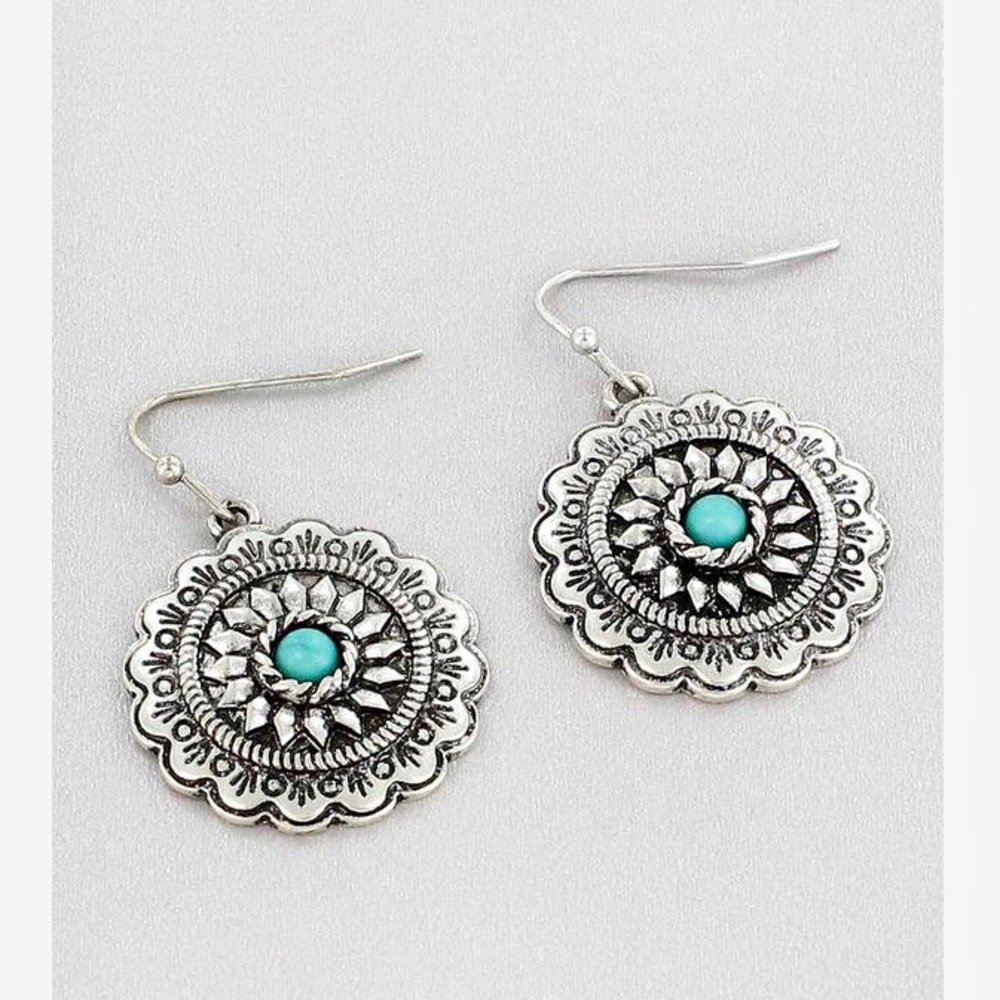 TURQUOISE WESTERN STYLE EARRINGS